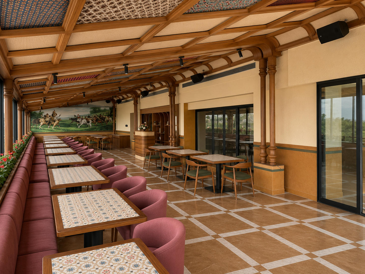Vrindavan Vibes indoor dining area