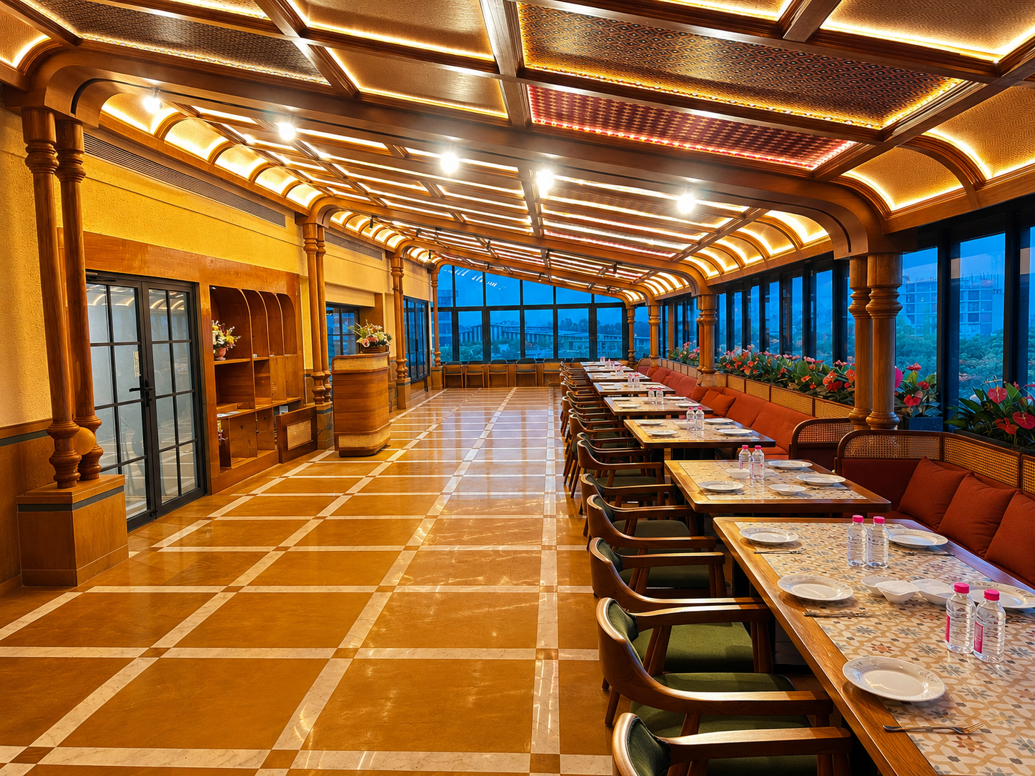 Vrindavan Vibes evening dining setup